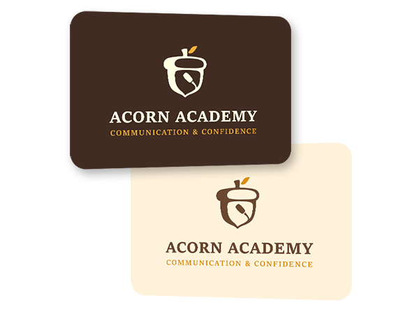 Acorn Academy light and dark theme logos.